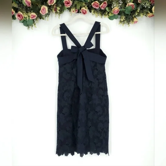 Banana Republic Limited Edition Navy Bow Back Lace Dress - Picture 2 of 7